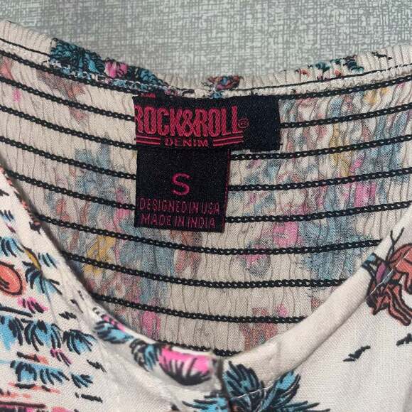 Rock & Roll Denim Women's Floral Print Sleeveless Midi Dress - Picture 5 of 5